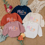 Personalized Miley Grace Baby Romper with Daisies Soft Cotton Baby Girl Outfit Pastel Pink Orange Coming Home Newborn Gift
