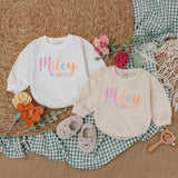 Personalized Miley Grace Baby Romper with Daisies Soft Cotton Baby Girl Outfit Pastel Pink Orange Coming Home Newborn Gift