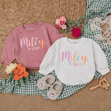 Personalized Miley Grace Baby Romper with Daisies Soft Cotton Baby Girl Outfit Pastel Pink Orange Coming Home Newborn Gift