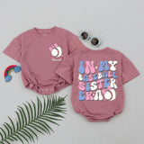 Personalized In My Baseball Sister Era Bubble Romper Baby Girl Gift Retro Pastel Gameday Outfit Soft Cotton Birthday Party