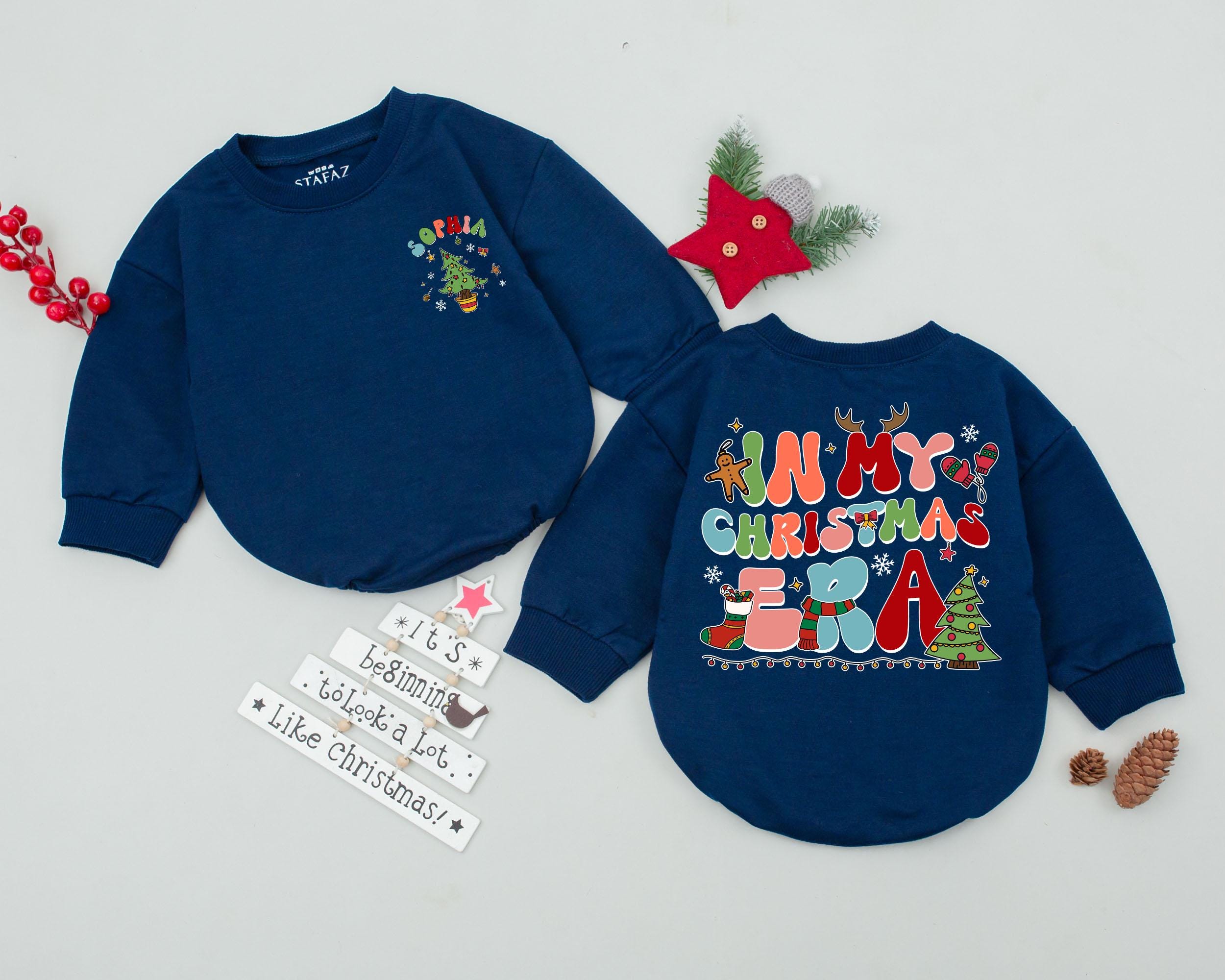 Personalized In My Christmas Era Baby Romper Festive Holiday Outfit for Newborns Custom Name Bodysuit First Christmas Gift Fun Design