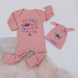 Personalized My First Fourth of July Baby Bodysuit with USA Map Design, Patriotic Infant Outfit, 1st Holiday Keepsake, Baby Shower Gift