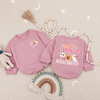 Personalized My First Halloween Baby Romper with Pumpkin Ghost Design Infant Fall Outfit Soft Cotton Toddler Costume Festive Celebration