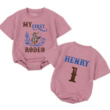 Personalized My First Rodeo Baby Romper for First Birthday Boy Western Theme Soft Cotton Seasonally Perfect