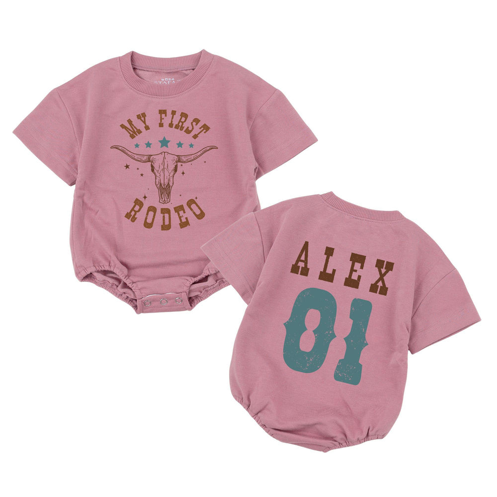 Personalized My First Rodeo Baby Romper with Name and Number Western Cowboy 1st Birthday Outfit Soft Cotton Toddler Party Clothes Gift