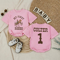 Personalized My First Rodeo Bubble Romper Cowboy Birthday Outfit for Baby Boy Western Cake Smash Soft Cotton Custom Gift 1st Birthday