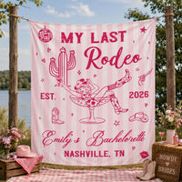 Personalized My Last Rodeo Bachelorette Banner with Pink Cowgirl Design Custom Party Backdrop for Nashville Bride Tribe Decorations