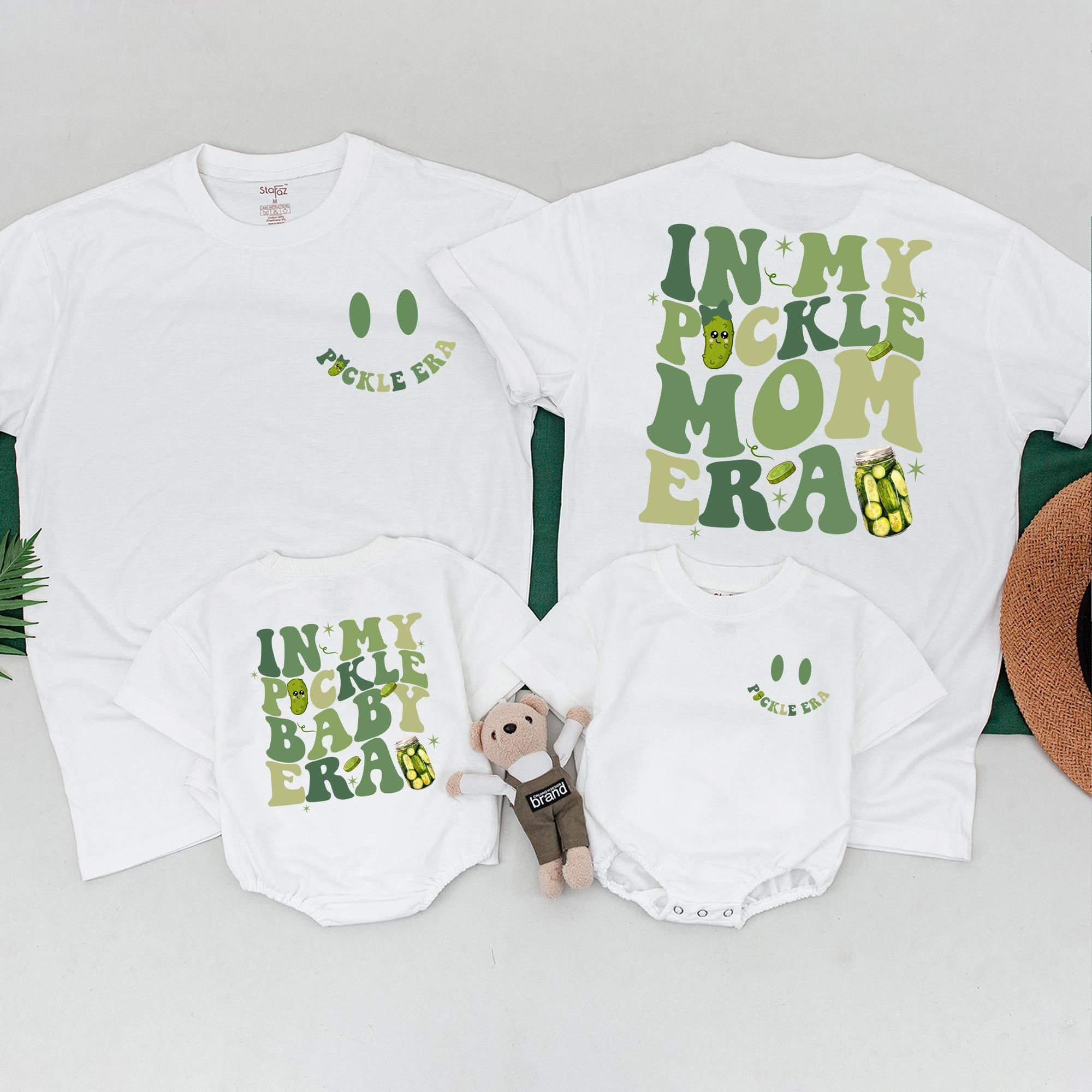 Personalized In My Pickle Era Mommy and Me Shirts Custom Family Fun Outfit Baby Bodysuit Gift for Mom Mother's Day Matching Pickle Jar Design