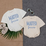 Personalized Navy Leopard Print Romper Mateo Ferris Baby Boy Outfit Soft Cotton Wild Animal Gift Custom Name Safari Style