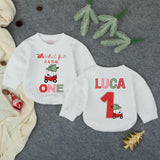 Personalized Oh What Fun 1st Birthday Baby Romper - Custom Holiday Outfit for Boys - Soft Cotton Long Sleeve Christmas Toddler Clothes