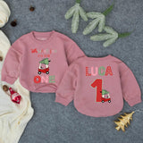 Personalized Oh What Fun 1st Birthday Baby Romper - Custom Holiday Outfit for Boys - Soft Cotton Long Sleeve Christmas Toddler Clothes