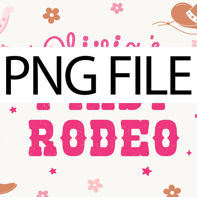 Personalized Olivia's First Rodeo Birthday Banner for Cowgirl Party, Custom Pink Western Backdrop with Hats, Boots, Horseshoes, Stars