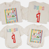 Personalized One for the Books 1st Birthday Matching Family Shirts Custom Name Baby Toddler Outfit Colorful Bookworm Theme Party Gift