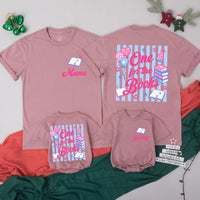Personalized One for the Books Birthday Shirts Family Matching Outfits Custom Names Toddler Girl Party Design Pink Script Cotton Comfort