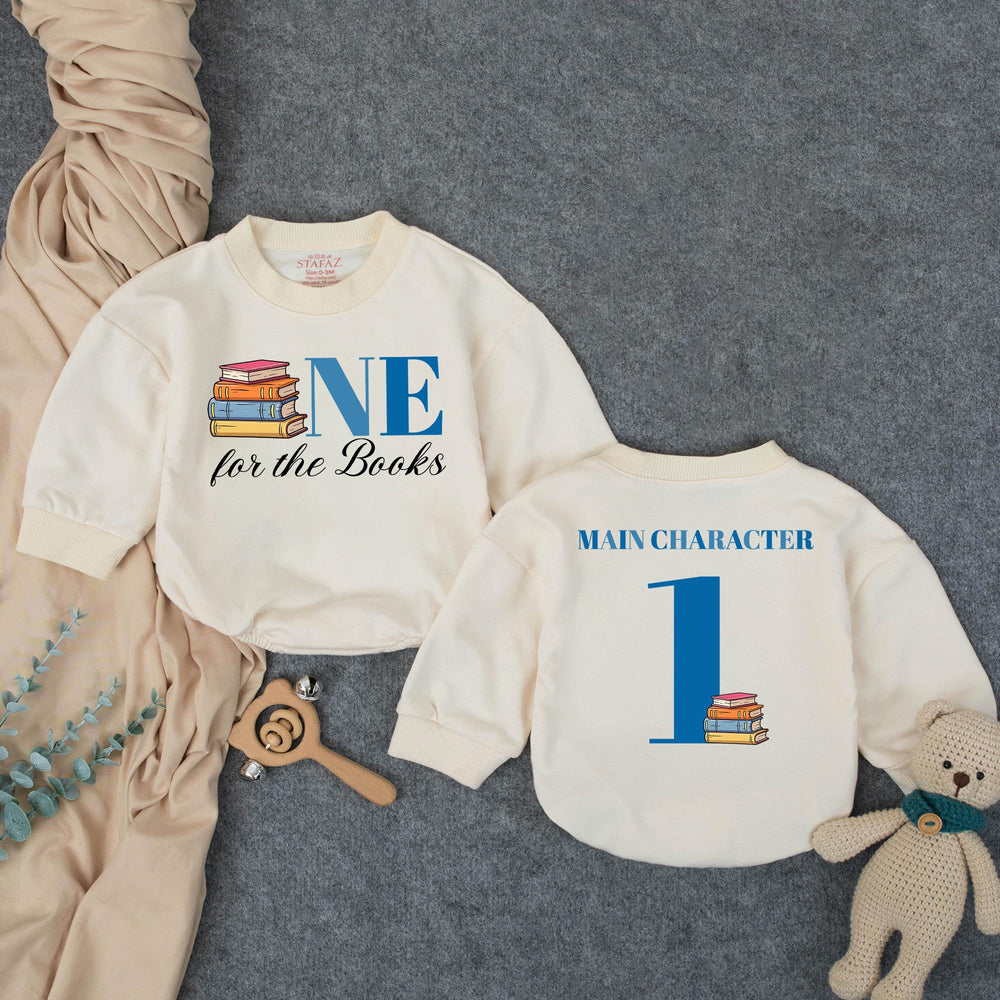 Personalized One for the Books First Birthday Outfit Baby Romper Main Character 1st Birthday Shirt Book Theme Toddler Party Gift