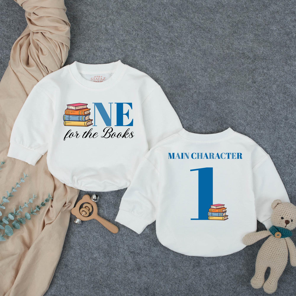 Personalized One for the Books First Birthday Outfit Baby Romper Main Character 1st Birthday Shirt Book Theme Toddler Party Gift