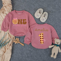Personalized One Cutie Pie Baby Romper First Birthday Outfit with Name Fall Thanksgiving Pie Design Adorable Infant Clothes Gift