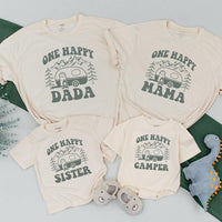 Personalized One Happy Camper Shirt Family Birthday Outfit Custom Names Cotton Soft Camping Theme for Baby Toddler Party Celebration