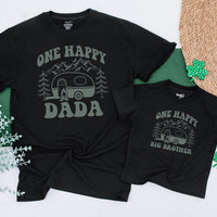 Personalized One Happy Camper Shirt Family Birthday Outfit Custom Names Cotton Soft Camping Theme for Baby Toddler Party Celebration