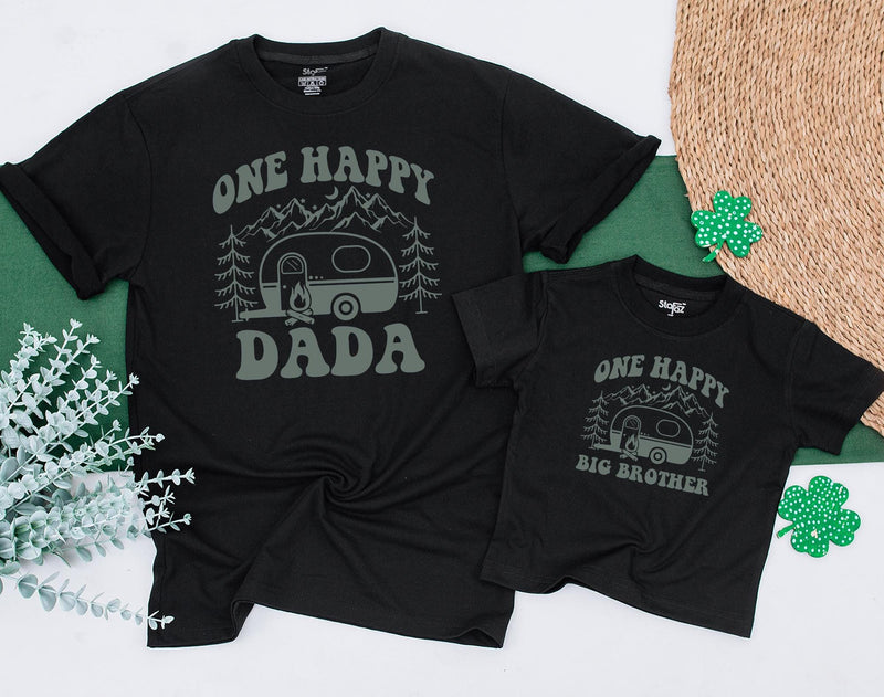 Personalized One Happy Camper Shirt Family Birthday Outfit Custom Names Cotton Soft Camping Theme for Baby Toddler Party Celebration