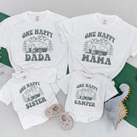 Personalized One Happy Camper Shirt Family Birthday Outfit Custom Names Cotton Soft Camping Theme for Baby Toddler Party Celebration