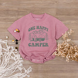 Personalized One Happy Camper Shirt Family Birthday Outfit Custom Names Cotton Soft Camping Theme for Baby Toddler Party Celebration