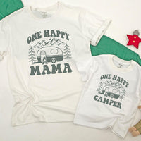 Personalized One Happy Camper Shirt Family Birthday Outfit Custom Names Cotton Soft Camping Theme for Baby Toddler Party Celebration