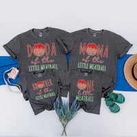 Personalized One Little Meatball Birthday Shirt Toddler Romper Family Matching Tees Custom Italian Design First Birthday Outfit Gift