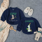 Personalized One Lucky Duck Romper First Birthday Outfit Mallard Theme Soft Cotton Southern Boy Clothes Party Hat Custom Name