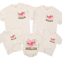 Personalized One in a Melon Birthday Shirts, Watercolor Watermelon Slice Design Family Matching Outfit for Baby, Toddler, Kids, Adults