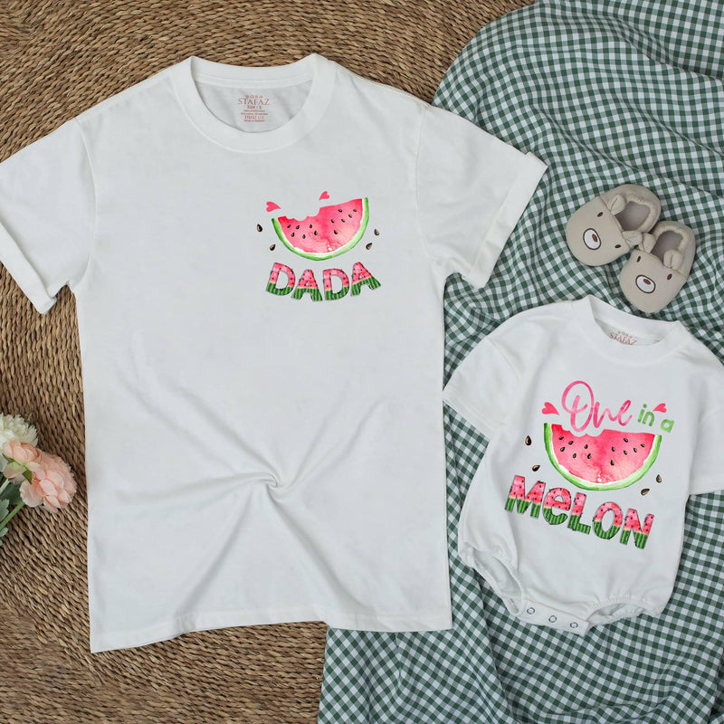 Personalized One in a Melon Birthday Shirts, Watercolor Watermelon Slice Design Family Matching Outfit for Baby, Toddler, Kids, Adults
