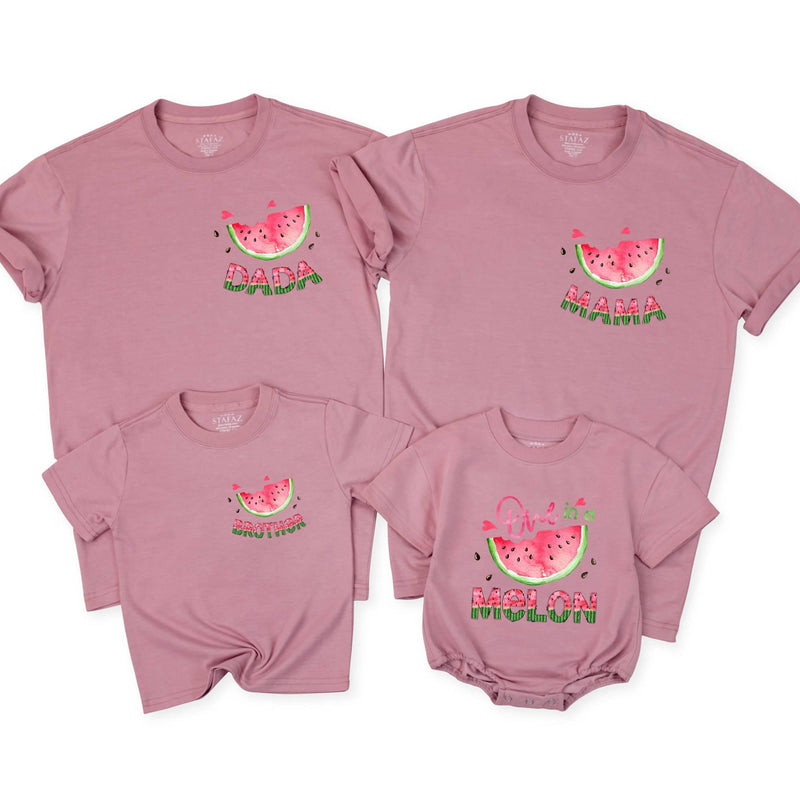 Personalized One in a Melon Birthday Shirts, Watercolor Watermelon Slice Design Family Matching Outfit for Baby, Toddler, Kids, Adults