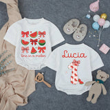 Personalized One in a Melon First Birthday Outfit Baby Girl Romper with Watermelon Bow Design Toddler Party Gift Summer Clothes Custom Name
