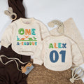 Personalized One A-Saurus Dinosaur Birthday Romper for Baby Boy First Party Outfit Cotton Bodysuit Custom Name Dino Cake Smash Gift