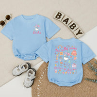 Personalized One Silly Goose 1st Birthday Romper Baby Girl Outfit Pastel Party Hat Balloons Cute Gift Soft Cotton Infant Clothes