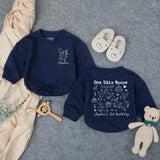 Personalized 'One Silly Goose' 1st Birthday Romper Baby Girl Party Outfit Blue Cotton, Custom Name Celebration Gift
