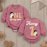 Personalized One Spooky Dude Romper with Ghost Halloween First Birthday Outfit for Baby Boy, Cute Fall Cake Smash Party Clothes Gift