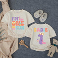 Personalized One in the Sun Bubble Romper First Birthday Girl Outfit Custom Name Summer Party Baby Gift with Flamingo Popsicle Graphics