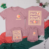 Personalized One Sweet Peach Family Birthday Shirts for Baby and Mama, Peach Themed Matching Outfit with Custom Names, Soft Cotton Design