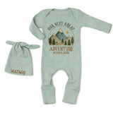 Personalized Our Next Great Adventure Baby Bodysuit with Mountain Design, Pregnancy Announcement Outfit, October 2026 Baby Shower Gift