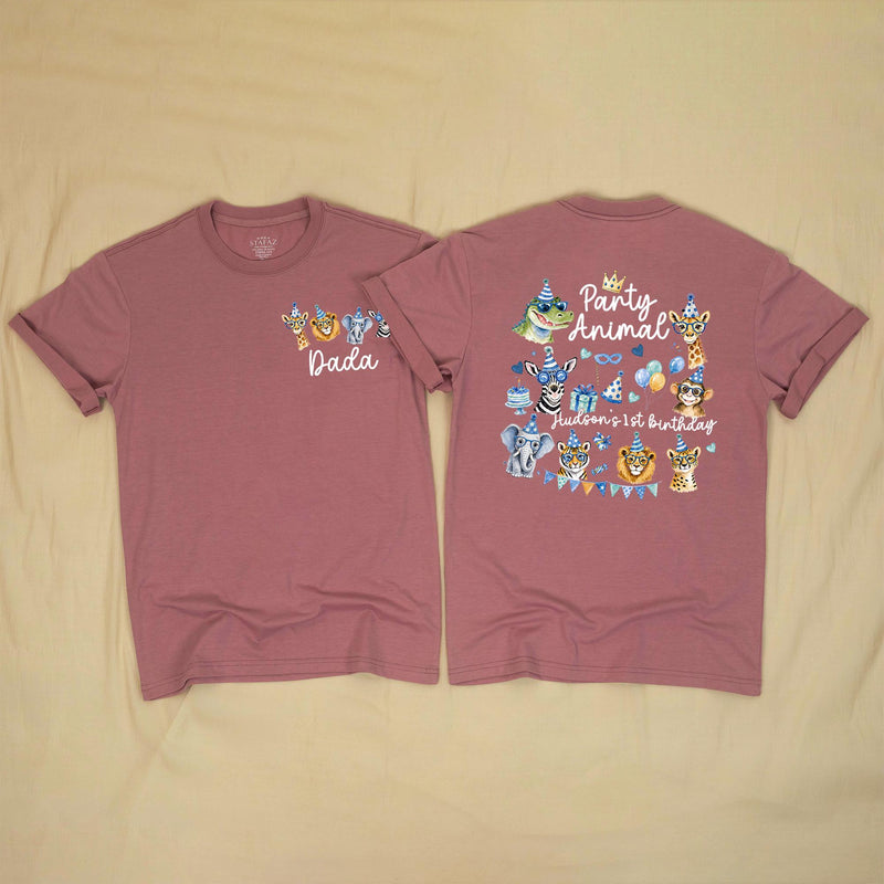 Personalized Party Animal Safari Family Shirts, Jungle Birthday Outfit for Baby, Toddler, and Parents, Wild One Celebration Gift