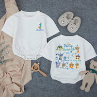 Personalized Party Animal Safari Family Shirts, Jungle Birthday Outfit for Baby, Toddler, and Parents, Wild One Celebration Gift