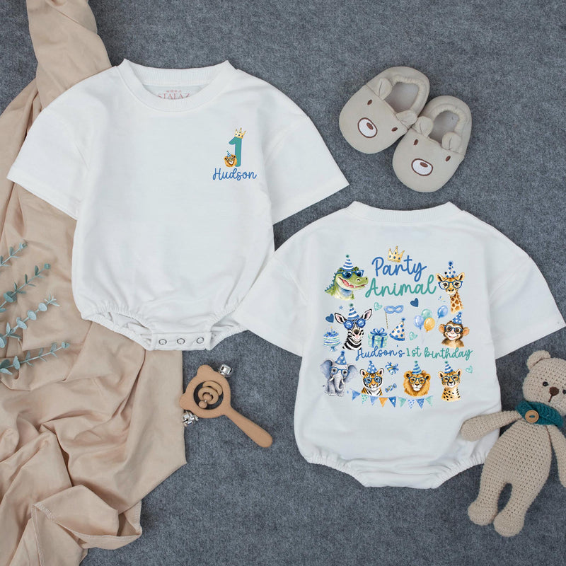 Personalized Party Animal Safari Family Shirts, Jungle Birthday Outfit for Baby, Toddler, and Parents, Wild One Celebration Gift