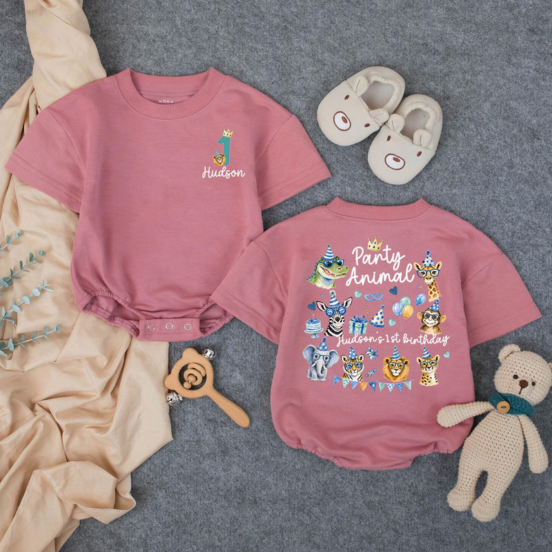 Personalized Party Animal Safari Family Shirts, Jungle Birthday Outfit for Baby, Toddler, and Parents, Wild One Celebration Gift