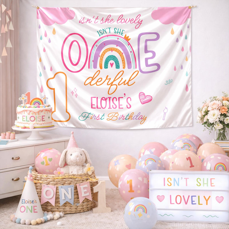 Personalized Pastel Birthday Girl Bubble Romper First Birthday Outfit with Heart Design Soft Cotton Toddler Party Clothes Onederful Banner