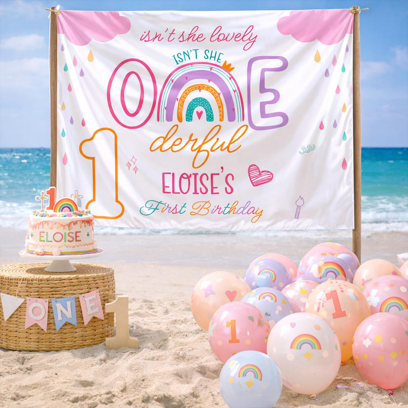 Personalized Pastel Birthday Girl Bubble Romper First Birthday Outfit with Heart Design Soft Cotton Toddler Party Clothes Onederful Banner