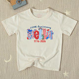 Personalized Patriotic Kids Shirt with BELIEVE Design 250th Anniversary Fourth of July Toddler Tee USA Baby Romper America 1776 2026