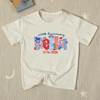 Personalized Patriotic Kids Shirt with BELIEVE Design 250th Anniversary Fourth of July Toddler Tee USA Baby Romper America 1776 2026
