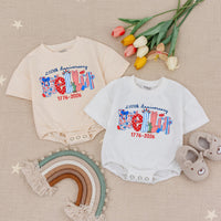 Personalized Patriotic Kids Shirt with BELIEVE Design 250th Anniversary Fourth of July Toddler Tee USA Baby Romper America 1776 2026