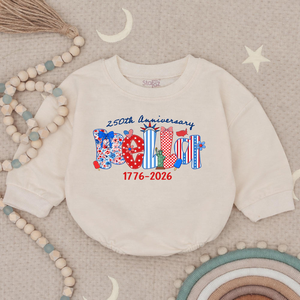 Personalized Patriotic Kids Shirt with BELIEVE Design 250th Anniversary Fourth of July Toddler Tee USA Baby Romper America 1776 2026